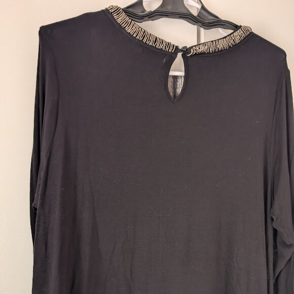 New Direction 1X beaded tunic, black and silver - Picture 3 of 4